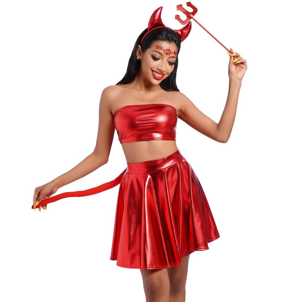 7418 Devil Costume Devil Horns And Tail Devil Sticks For Adults Sexy